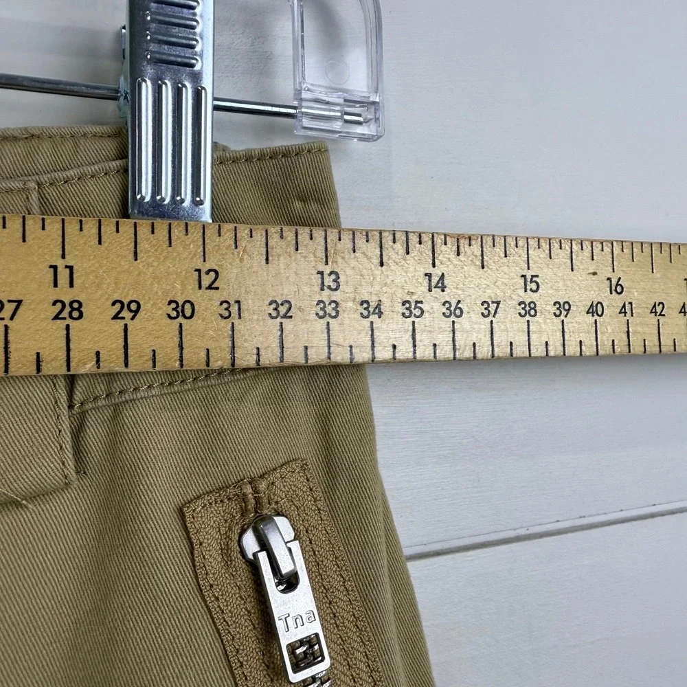 TNA‎ ARITZIA Tan Cargo Jogger Pants Zip Pockets WOMEN Small TWILL UTILITY